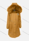 Wholesale Women's Fuzzy Faux Fur Hooded Buttons Zipper Labelled Drawstring Pockets Mid-Length Coat - Liuhuamall