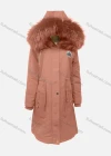 Wholesale Women's Fuzzy Faux Fur Hooded Buttons Zipper Labelled Drawstring Pockets Mid-Length Coat - Liuhuamall