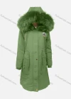 Wholesale Women's Fuzzy Faux Fur Hooded Buttons Zipper Labelled Drawstring Pockets Mid-Length Coat - Liuhuamall