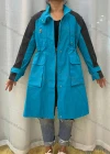 Wholesale Women's Stand Collar Straps Zippers Buttons Colorblock Flap Pockets Buckled Cuff Coat - Liuhuamall