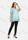 Wholesale Women's Casual Round Neck Short Sleeve Floral Hollow Out Bronzed Print Plain Tunic - Liuhuamall