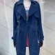 Wholesale Women's Lapel Straps Buttons Belted Plain Mid Length Trench Coat 43# Clothing Wholesale Market Liuhua