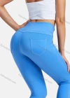 Wholesale Women's Plain Patch Pockets Elastic Sporty Legging - Liuhuamall
