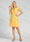 Wholesale Women's V Neck Asymmetrical Button Front Short Dress - Liuhuamall