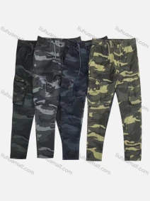 Wholesale Men's Casual Camouflage Flap Pockets Drawstring Cargo Pant B7386#, LIUHUA CLOTHING WHOLESALE
