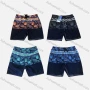 Wholesale Men's Vacation Striped Leaf Colorblock Elastic Waist Beach Shorts F5527# preview