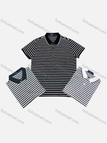Wholesale Men's Casual Short Sleeve Sleeve Button Front Striped Polo Shirts, LIUHUA CLOTHING WHOLESALE
