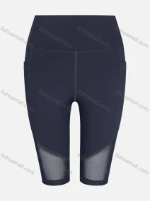 Wholesale Women's Sporty High Waist Sheer Mesh Plain Short Legging, LIUHUA CLOTHING WHOLESALE