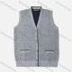 Wholesale Men's Casual Sleeveless Button Closure Chunky Knit Sweater Vests Light Gray Clothing Wholesale Market Liuhua