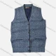 Wholesale Men's Casual Sleeveless Button Closure Chunky Knit Sweater Vests Gray Blue Clothing Wholesale Market Liuhua
