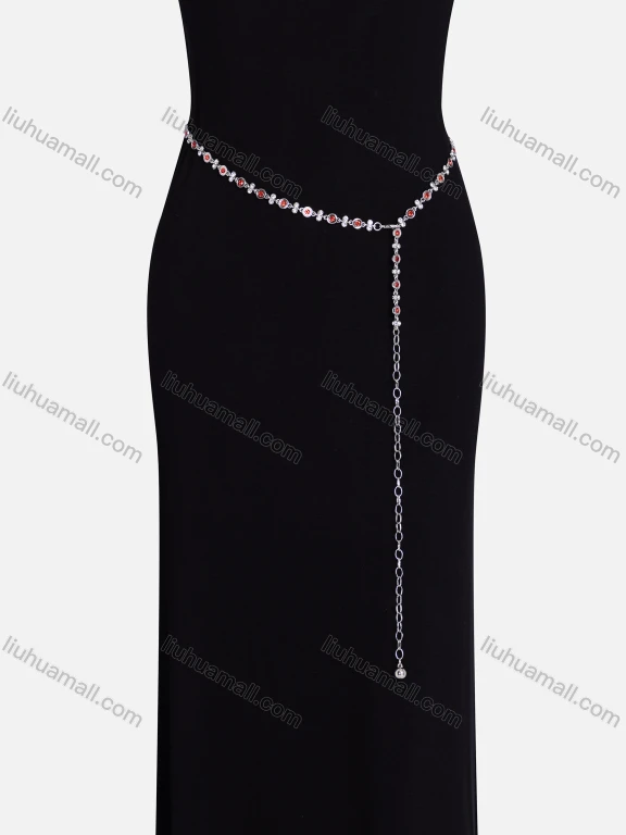 Wholesale Rhinestones Decor Metal Waist Chain QDLF2310#