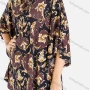 Wholesale Women's Casual 3/4 Butterfly Sleeve Lace Up Front Vintage Print Tunic preview