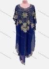Wholesale Women's Muslim Loose Fit Sequin Batwing Sleeve Pullover Sheer Mesh Kaftan Dress - Liuhuamall