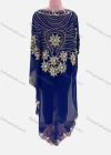 Wholesale Women's Muslim Loose Fit Sequin Batwing Sleeve Pullover Sheer Mesh Kaftan Dress - Liuhuamall
