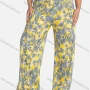 Wholesale Women's Casual Loose Fit Ruched High Waist Floral Extra-long legs Pants preview