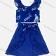 Wholesale Girl's Casual Allover Print Ruffle Trim Tops & Bow Tie Ruffle Trim Short Skirts 2 Piece Set Blue Clothing Wholesale Market Liuhua