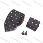 Wholesale Men's Business Formal Polka Dot Contrast Ties & Pocket Square & Cufflinks Sets preview