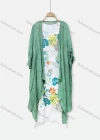 Wholesale Women's Casual Crew Neck Tropical Print Sleeveless Dress & Plain Cardigan 2 Piece Set 049# - Liuhuamall