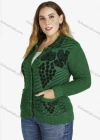 Wholesale Women's Collared Button Front Dual Pockets Floral Knitted Coat - Liuhuamall
