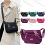 Wholesale Women's Casual Nylon Plain Waist Bag With Multiple Compartments preview