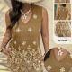 Wholesale Women's Chic Embroidered Two Piece Set Sleeveless Design with Floral Details Camel Clothing Wholesale Market Liuhua