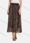 Wholesale Women's Elastic Waist Leopard Ruffle Hem Maxi Skirt - Liuhuamall