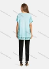 Wholesale Women's Casual Round Neck Short Sleeve Floral Hollow Out Bronzed Print Plain Tunic - Liuhuamall