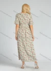 Wholesale Women's Casual Floral Painting Button Belted Maxi Dress - Liuhuamall