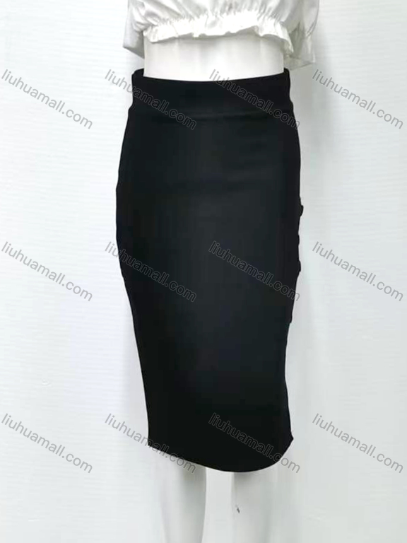 Wholesale Women's Formal Plain Elastic Waist Knee Length Pencil Skirt 5093#