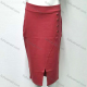 Wholesale Women's Fashion Plain Elastic Waist Button Decor Split Hem Midi Skirt 7508# Red Wholesale Clothing Market & Suppliers -LIUHUAMALL