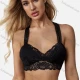 Wholesale Women's Breathable Seamless Guipure Lace Plain Bra 1287# Black Clothing Wholesale Market Liuhua