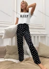 Wholesale Women's Cartoon Graphic Short Sleeve Crop T-shirt & High Waist Cartoon Print Pants 2 Piece Pajamas Lounge Set 72006# - Liuhuamall