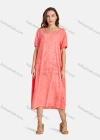Wholesale Woman's Casual Round Neck Short Sleeve Plain Midi Tee Dress - Liuhuamall