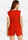 Wholesale Women's V-Neck Sleeveless Belted Zipper Back Romper Without Tee - Liuhuamall