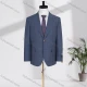 Wholesale Men's Business Lapel Single Breasted Plaid Flap Pockets Blazer Jacket 32491# Gray Blue Clothing Wholesale Market Liuhua