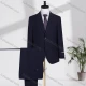 Wholesale Men's Business Lapel Single Breasted Striped Flap Pockets Blazer Jacket & Pants 2 Piece Set 727827# Navy Clothing Wholesale Market Liuhua
