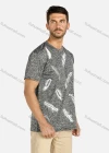 Wholesale Men's Feather Graphic Space Dye Round Neck T Shirt - Liuhuamall