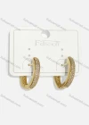 Wholesale Fashionable Copper Gold Plated Rhinestone Hoop Hypoallergenic Earrings - Liuhuamall