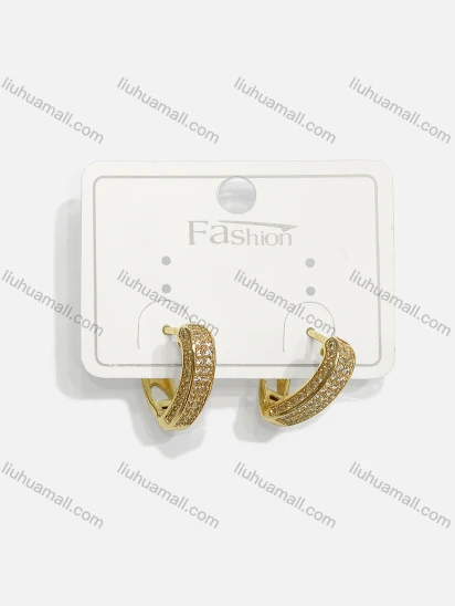 Wholesale Fashionable Hypoallergenic Copper Rhinestone Gold Plated Earrings