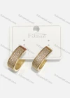 Wholesale Fashionable Copper Hoop Rhinestone Gold Plated Hypoallergenic Earrings - Liuhuamall