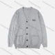 Wholesale Men's Plus Size V Neck Ribbed Cuff Button Open Front Comfy Plain Long Sleeve Cardigan M613# Gray Clothing Wholesale Market Liuhua