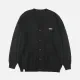 Men's Plus Size Ribbed Cuff Button Open Front Comfy Plain Long Sleeve Cardigan Black Clothing Wholesale Market -LIUHUA