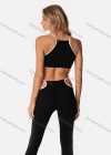 Wholesale Women's Fashion Spaghetti Strap Racerback Cami Tops & Cutout Flared Pants 2 Piece Set Q21ST283# - Liuhuamall