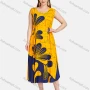Wholesale Women's Casual Scoop Neck Floral Lace Up Midi Tank Dress preview