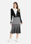 Wholesale Women's Glamorous Elastic Waist Striped & Diamond Midi Skirt 7812# - Liuhuamall