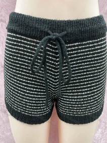 Wholesale Women's Casual Drawstring Knit Striped Shorts, LIUHUA CLOTHING WHOLESALE