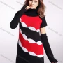 Wholesale Women's Casual Colorblock Short Sleeve Turtleneck Sweater With Sleevelet preview
