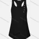 Wholesale Women's Sports Quick Dry Wrap Hem Button Decor Asymmetrical Hem Racerback Tank Top Black Clothing Wholesale Market Liuhua