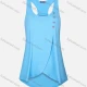 Wholesale Women's Sports Quick Dry Wrap Hem Button Decor Asymmetrical Hem Racerback Tank Top Sky Blue Clothing Wholesale Market Liuhua