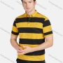 Wholesale Men's Casual 100% Cotton Striped Colorblock Short Sleeve Polo Shirts 22816# preview